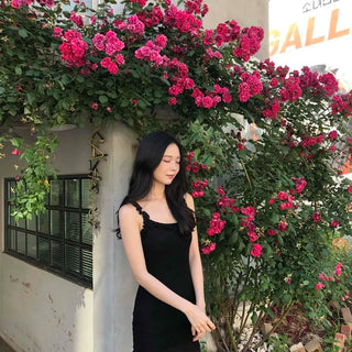 Fitted Plain Frill Strap Sleeveless Mini Dress