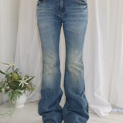 Washed Domingo Low Bootcut Denim Pants