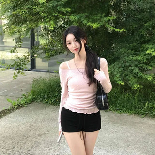 Slim Fit Punched Frill Fitted Short Sleeve