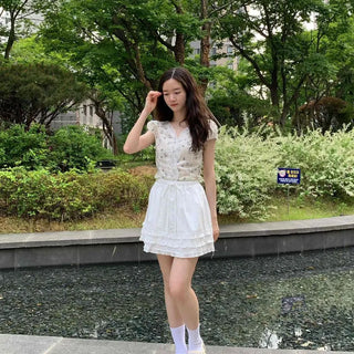 Frill Tiered A-Line Daily Mini Skirt