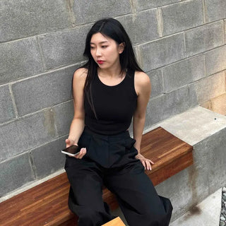 Slim Fit Plain Casual Daily Sleeveless