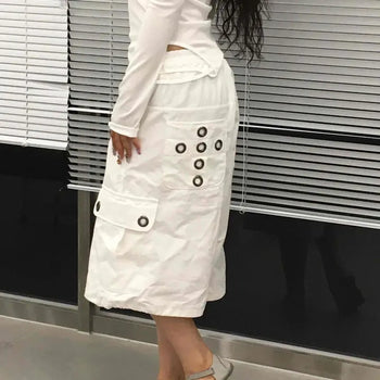 Loose Fit Cargo Pocket Flap Pocket Drawstring Wide Daily Shorts