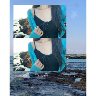 Riboning Lace Sleeveless Top with Built-in Cups