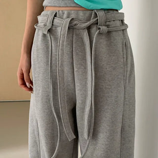 Hiv Two-Belt Wide Terry Elastic Waist Training Pants