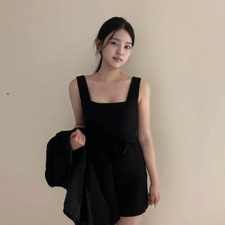 Button Zipper Wrap A-Line Regular Fit Two-Piece Set