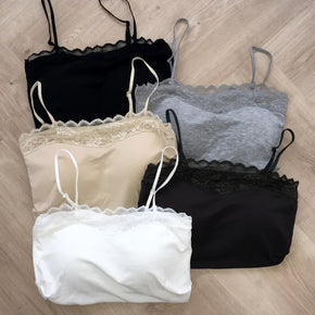 Yorin Lace Sleeveless Top with Built-in Cups