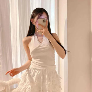 Shirred Slim Fit Plain Sleeveless