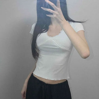 Cross Slim Fit Plain Daily Short Sleeve T-shirt