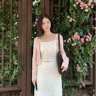 Ribbon A-line Daily Midi Skirt