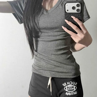 Rosen Slim Fit Plain Daily Casual Short Sleeve T-shirt