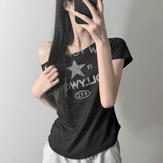 Loose Fit Graphic Lettering Daily Short Sleeve T-shirt