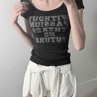 Rini Slim Fit Lettering Casual Short Sleeve T-shirt