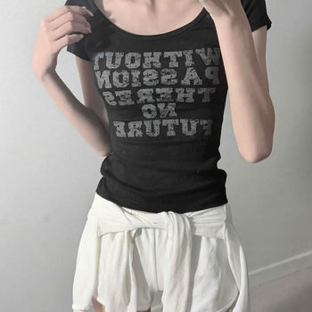 Rini Slim Fit Lettering Casual Short Sleeve T-shirt