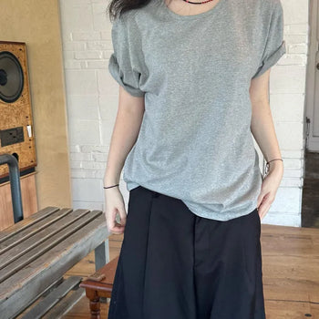Ample Basic U-Neck Short Sleeve T-Shirt (3 colors)