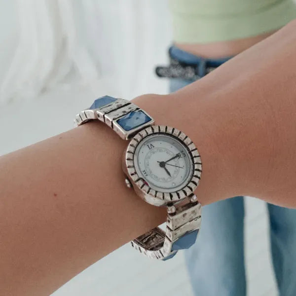 Blue Square Bangle Watch