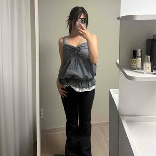 Zipper Button Bootcut Daily Long Pants