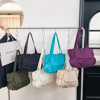 Daily Vivid Shoulder Bag  / Merchant Bag Large Capacity Tote Bag Nylon Bag Mint Mint Bag Cotton Bag Y2K Vintage
