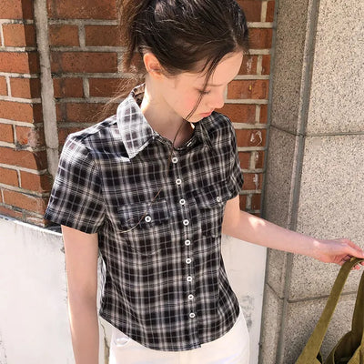 Abel Double Pocket Short Sleeve Check Shirt