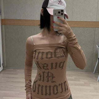Slim Fit Lettering Daily Long Sleeve T-shirt