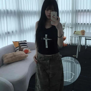 Loose-fit Camo Wide Daily Long Pants