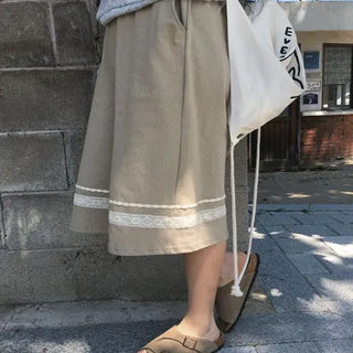 Kaho Lace Hem Pants 3/4 Pants