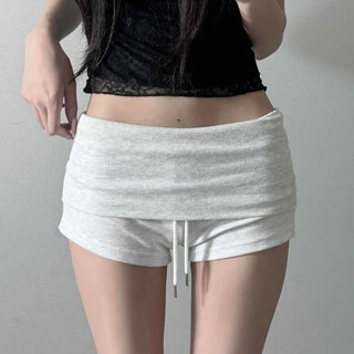 String Relaxed Fit Straight Daily Shorts