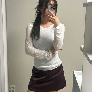 Zipper Pintuck A-Line Regular Fit Daily Mini Skirt