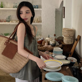 Sunset Rattan Big Shoulder Bag
