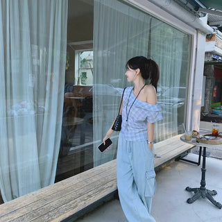 One-Off Shoulder Check Blouse