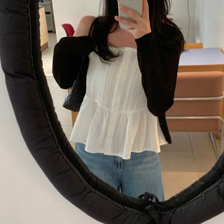 Hanana Pintuck Flare Sleeveless Blouse