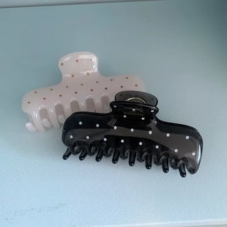 (2 Colors) Dot Square Hair Clip, Polka Dot Hair Clip, Hair Pin, Half-Updo