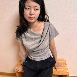 Drape Plain Slim Fit Short Sleeve T-shirt