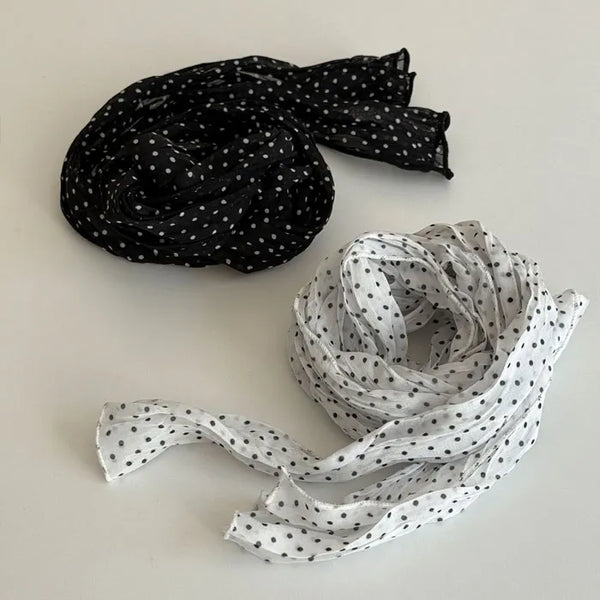 Trippy Dot Wrinkle Long Scarf