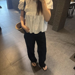 Bar Blouse Smoke Summer Balloon Blouse