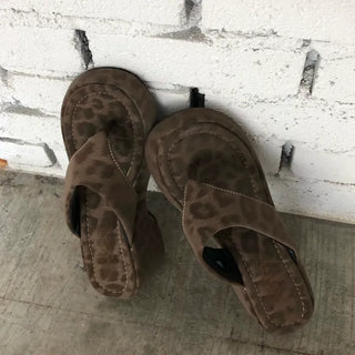 leopard print platform flip-flops
