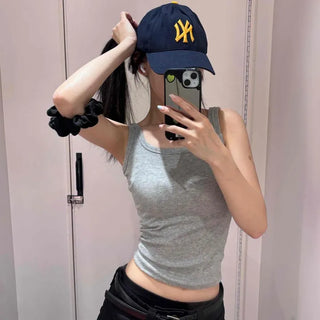 Slim Fit Plain Casual Daily Sleeveless