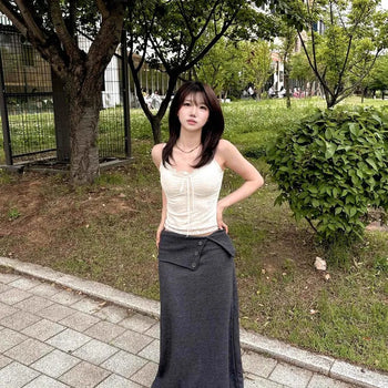 Slim Fit Flower Ribbon Strap Daily Sleeveless