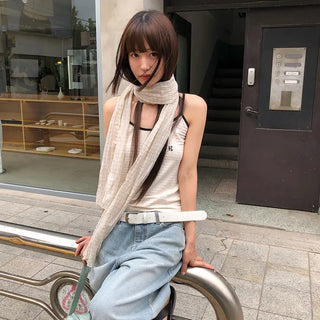 Weaving Check Wrinkle Scarf