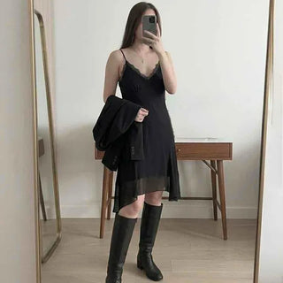 Frill Strap A-Line Sleeveless Mini Dress