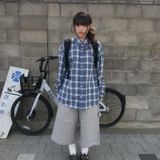 [UNISEX] Lasso Summer Long Sleeve Check Shirt