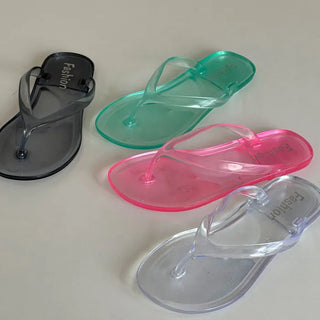Pierre's transparent jelly flip-flops