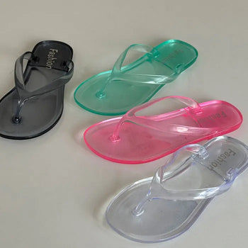 Pierre's transparent jelly flip-flops