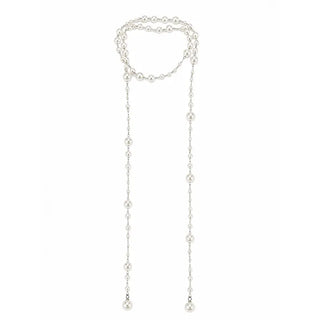 Pearl tie lariat necklace