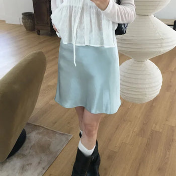 Satin Flare Mini Skirt 4 Colors