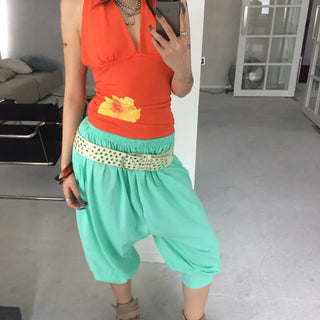 SYRUP Jogger Capri Pants  | Harem Pants Capri Pants Mintcore Color Pop