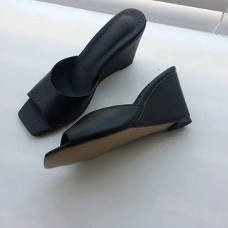 POP Square Wedge Heel Mule