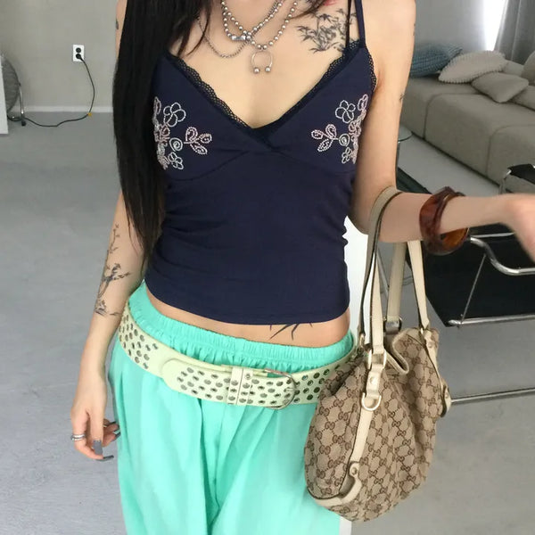 ANGEL ISSUES Lace Bead Embroidery Sleeveless