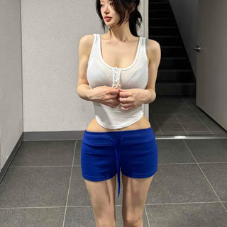 Fitted Button Plain Casual Daily Sleeveless