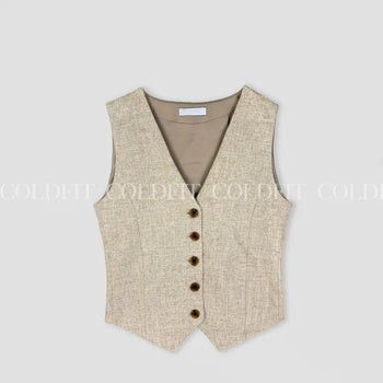 Tailored linen vest