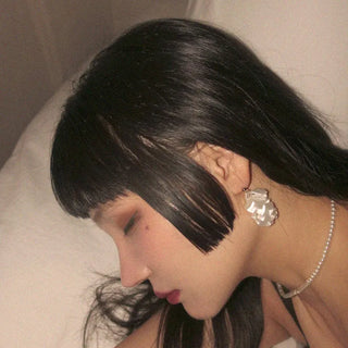 Pearl petal drop earrings